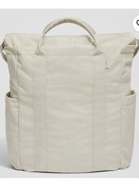 AWAY Travel Crossbody Tote Bag Beige Nylon Multi Pocket Shoulder Bag Everyday